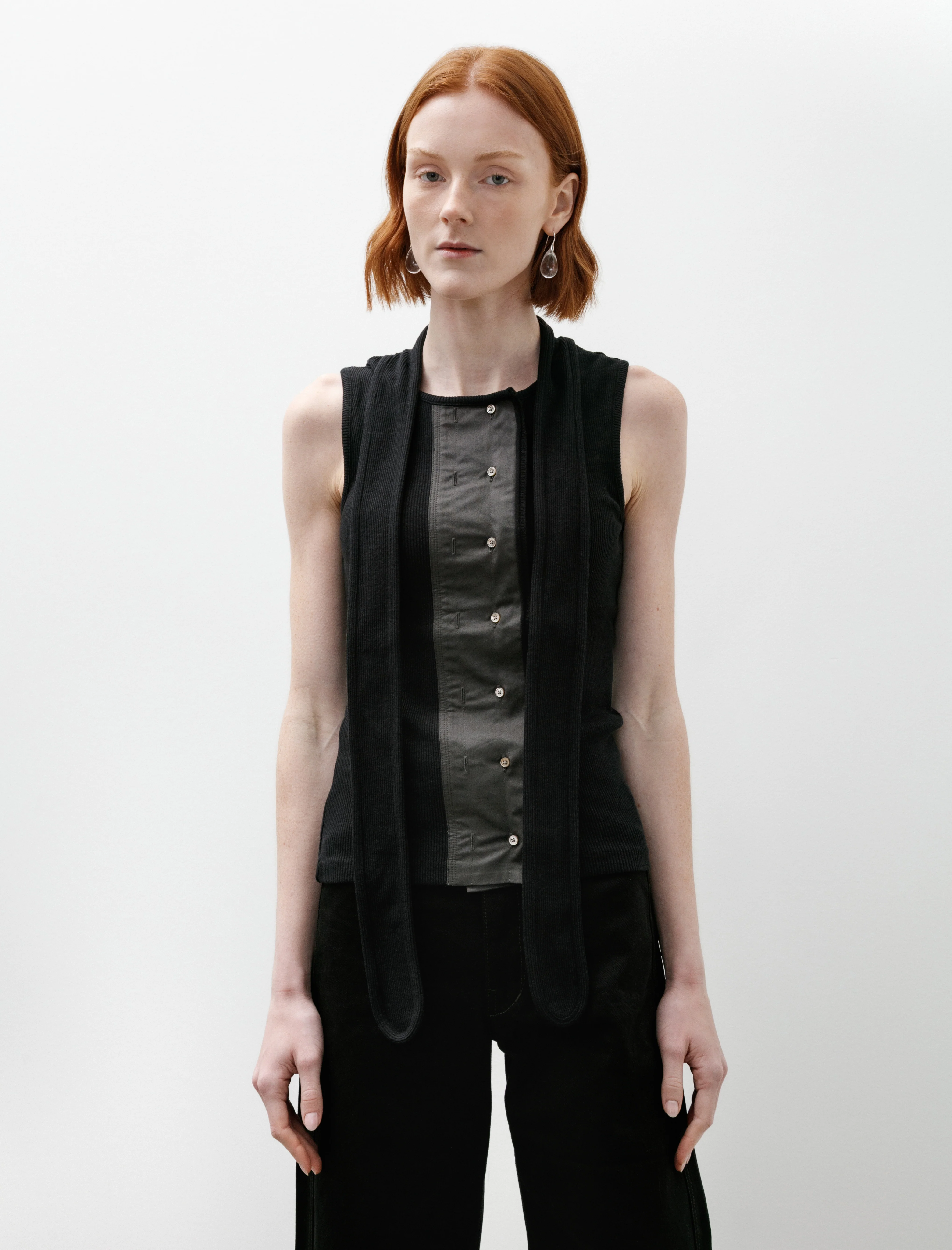 Asymmetrical Fitted Top Black