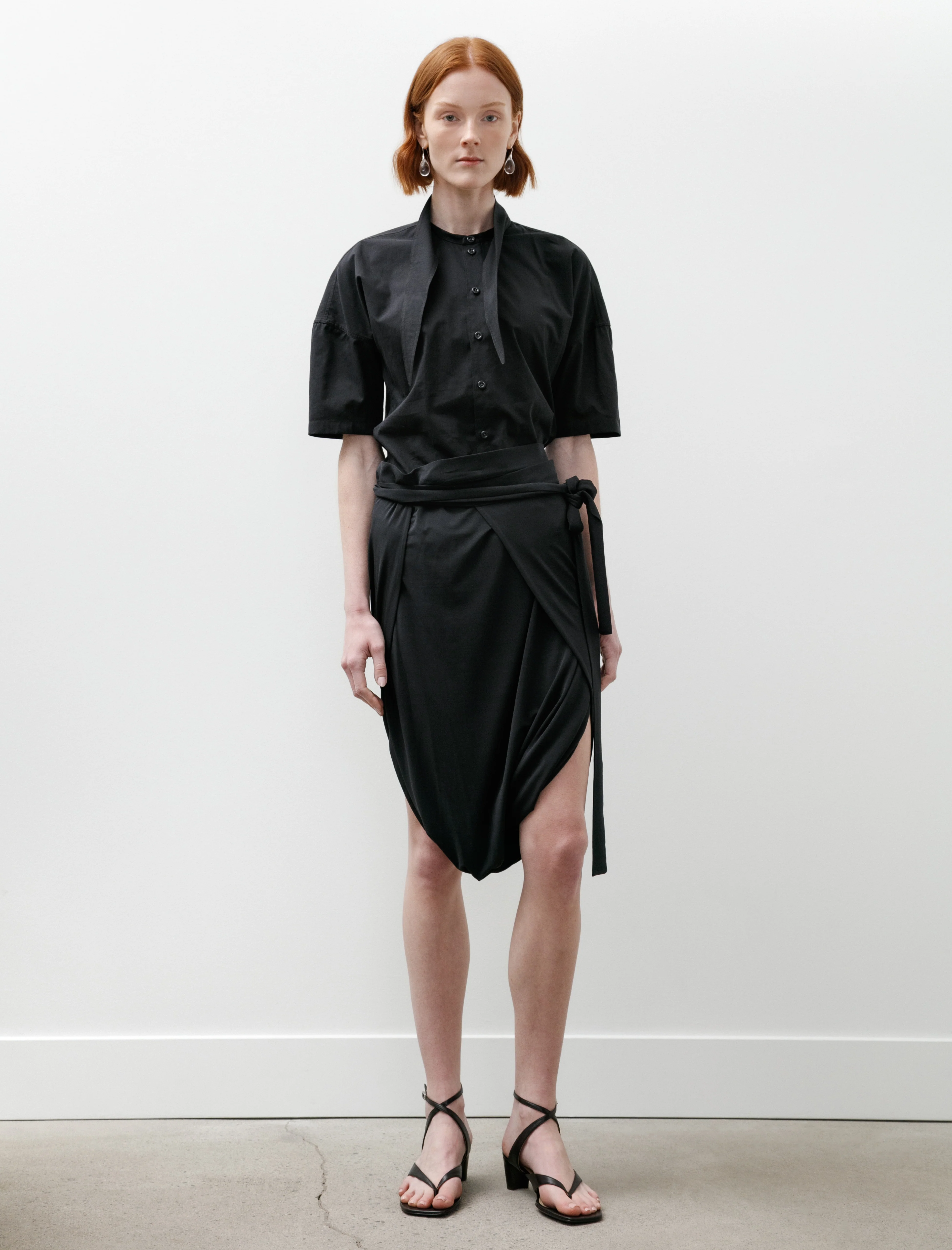 Soft Wrap Skirt Charcoal